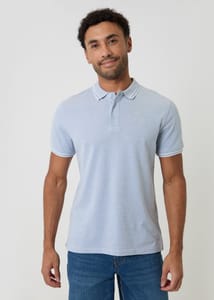 Threadbare Soft Green Two Tone Cotton Pique Polo Shirt
