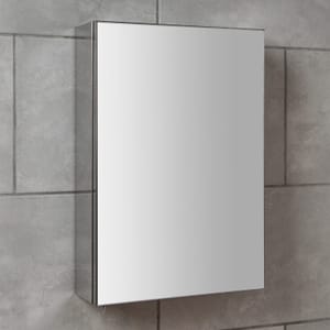 Bathstore Kensington Silver Single Door Mirror Bathroom Cabinet