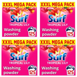 4 X 125 Wash Surf Laundry Powder Tropical Lily, 6.5kg (£32.50/£27.50 S&S)