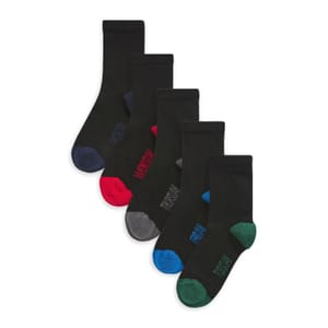 Days of the Week Socks Junior Size 4 - 6.5 Black Socks