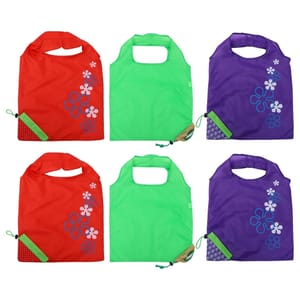 Toyvian Foldable Waterproof Fruit-Style Reusable Tote Bags, 6-Pack
