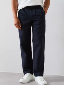 Very Man Double Pleat Trousers - Navy