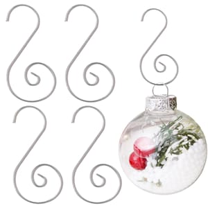 GWAWG 100 Pcs Christmas Ornament Hooks, Silver S-Style