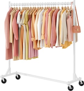 Hoctieon Z Rack, Rolling Clothes Racks with Z-Base