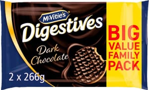 McVitie's Digestives Dark Chocolate Biscuits Twin Pack