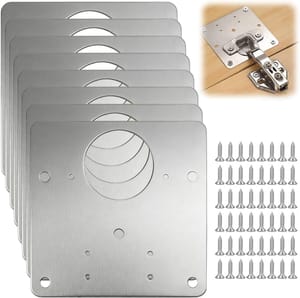 8-Pack Hinge Repair Plates, 9x9 Cm Cabinet Hinges, 48 Screws