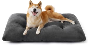 Bedsure Large Dog Crate Bed, Washable, Grey, 89x58x8cm