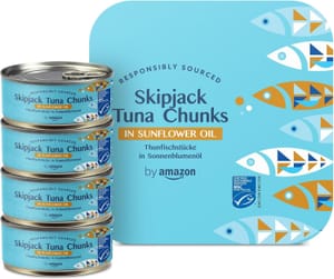 4 X 145g by Amazon MSC Skipjack Tuna Chunks in Sunflower Oil (£2.50/£2.24 S&S)
