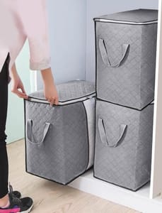 3-Pack Heavy-Duty Zippered Waterproof Storage Bags with Reinforced Handles
