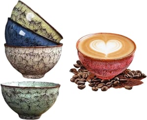 Ayrirel 5-Piece Espresso Cups Set, Colourful Stoneware
