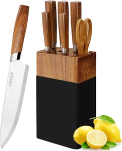 Lapelux 5 Piece Kitchen Knife Set with Block