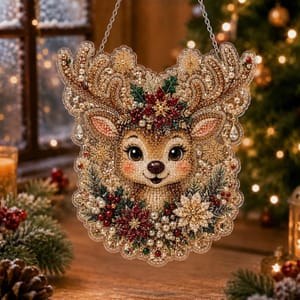 Christmas Pearl Diamond Painting round Suncatcher Kit DIY