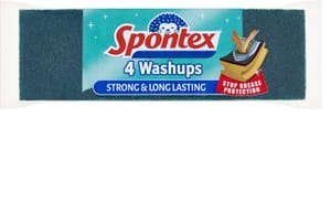 Spontex Washups General-Purpose Sponge Scourers, Pack of 4