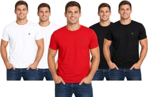 Bahob Pack of 5 Men's Crew Neck Cotton T-Shirts S-3XL
