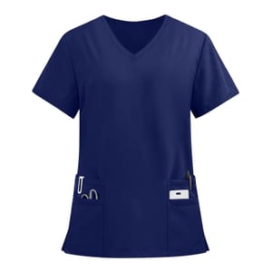 DIYIOUZHOU Navy Scrub Tops for Women UK Nurses Tunic