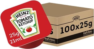 100 X 25g Heinz Tomato Ketchup Individual Tubs (£7.87/£7.44 S&S)
