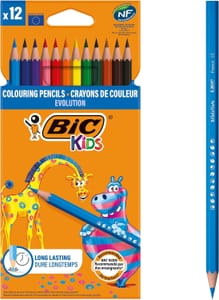 BIC Evolution Colour Pencils for Kids, Pack of 12