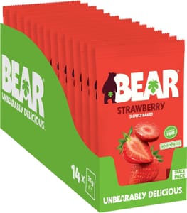 Bear Dried Strawberry Packs, Gently Baked, 14 X 35g