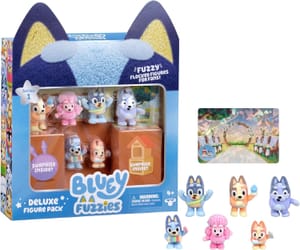 Bluey Fuzzies Deluxe 8-Figure Pack with 2 Surprises