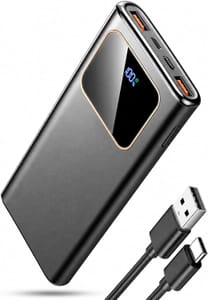 12800mAh Fast Charge Slim Portable Power Bank for iPhone/Samsung