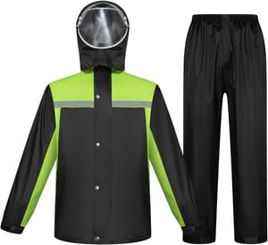 Jywmsc Men's Hooded Waterproof Rain Jacket and Trousers