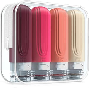 Mrsdry TSA-Approved 3oz Silicone Travel Bottles BPA-Free Refillable 4-Pack