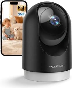 WOLFANG 2K Pet Camera with Night Vision, No Monthly Fee