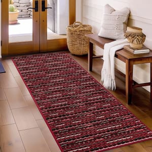 Biscpro Dirt Trapper Door Mat, Non-Slip, Indoor/Outdoor, Red, 60x180 Cm