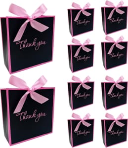 Bliceon Gift Bags, 10 Pcs, Black Pink Mini, 14x14cm