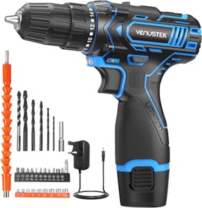 Cordless Drill Set, 12V Power Drill with 2.0Ah Battery and 2-Speed