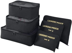 Vicloon Travel Luggage Organizers, Waterproof Packing Cubes, Black, S