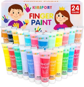 KINSPORY Finger Paints, 24 36 Ml Tubes for Kids