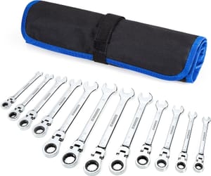 SORAKO 12pc Ratchet Spanner Set, 8-19mm, Roll Bag