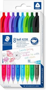 Staedtler 4230 MC8 Retractable Rainbow Ballpoint Pen Pack of 8