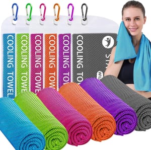WIURGOHA 6-Pack Microfiber Cooling Towels for Neck and Face (40x12)
