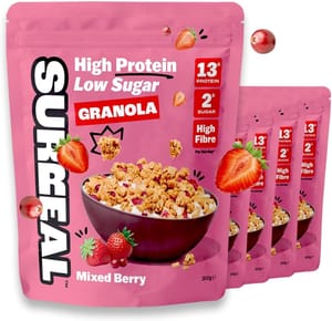 Surreal High-Protein Low-Sugar Granola, 5-Pack, Mixed Berry