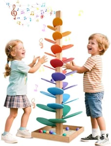 Montessori Sound Tree, 30 Pieces Wooden Marble Run
