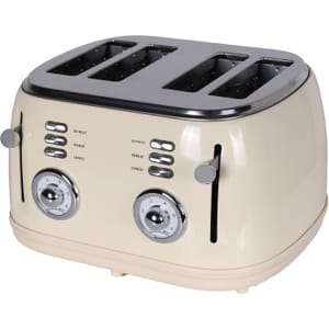 Cream Four Slice Retro Toaster