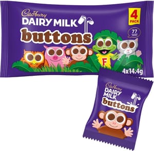 Cadbury Dairy Milk Chocolate Buttons Treatsize Bags 4 X 14.4g