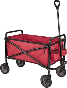 Amazon Basics Collapsible Heavy-Duty Utility Wagon, Red, 265 Lb