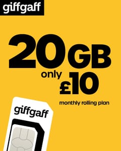 Giffgaff SIM - 20 GB for £10 Monthly