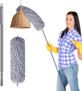 Lychico Extendable Microfiber Duster with 96-Inch Telescopic Pole