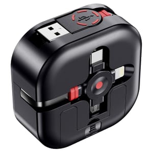 ASICEN Fast Retractable Phone Charger 1.2m 3-in-1 USB Cable