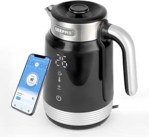 GEEPAS Digital Electric Kettle 1.7L Auto Shut off 2200W White