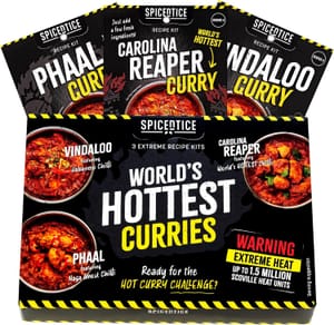 SPICE'N'TICE 3 Extreme Hot Curry Spice Kits Gift Set