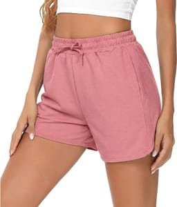 Demegimi Women's Cotton Running Shorts with Pockets for Gym