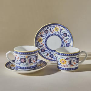 KARACA Porcelain Turkish Coffee Cup Set, 4 Pieces, 80ml