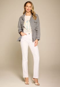 Stripe Jacket with Belt