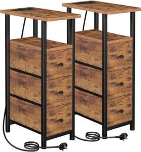 LOAKEKEL Narrow Bedside Tables, Set of 2