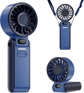 LIPETY Portable Turbo Handheld Fan, 4000mAh USB Rechargeable Foldable